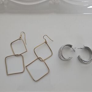 Guess Bundle Loop & Chandler Earrings Silver & Gold Plated